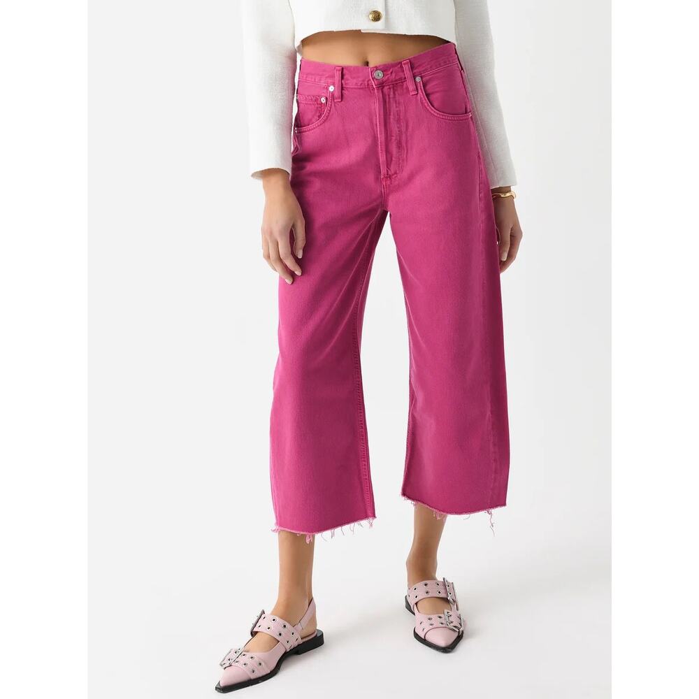 Citizens of Humanity Ayla Raw Hem Crop in Viola Pink Size 26